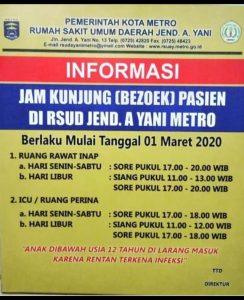 PERUBAHAN JAM BEZOEK (KUNJUNGAN) PASIEN